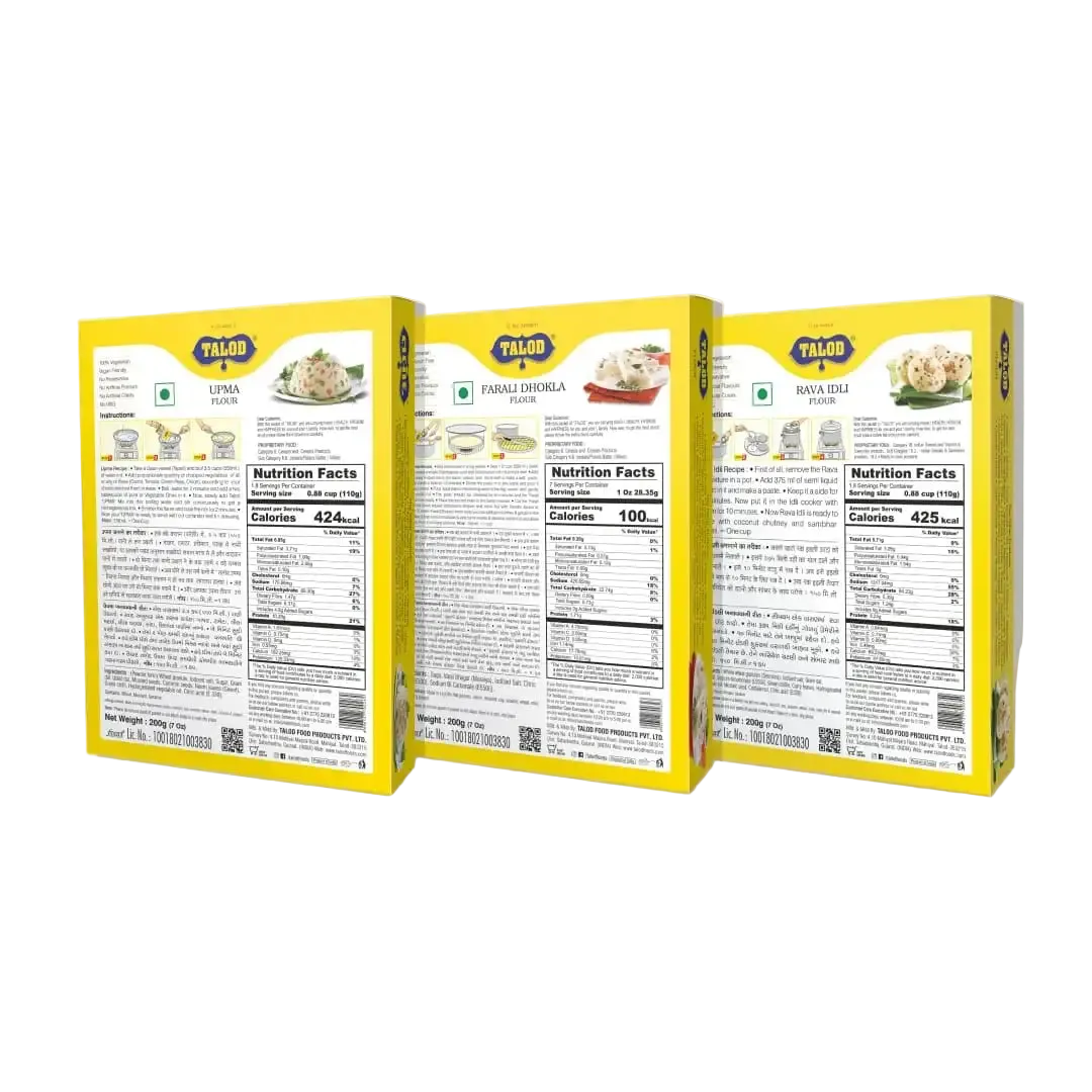 Instant Mix Diet Combo | Upma, Dhokla, Rava Idli | 200 g * 3 pack