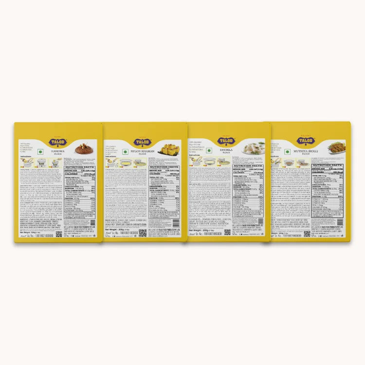 Gujarati Delight Combo | Nylon Khaman, Dhokla, Handva, Muthiya | 200 g * 4 pack