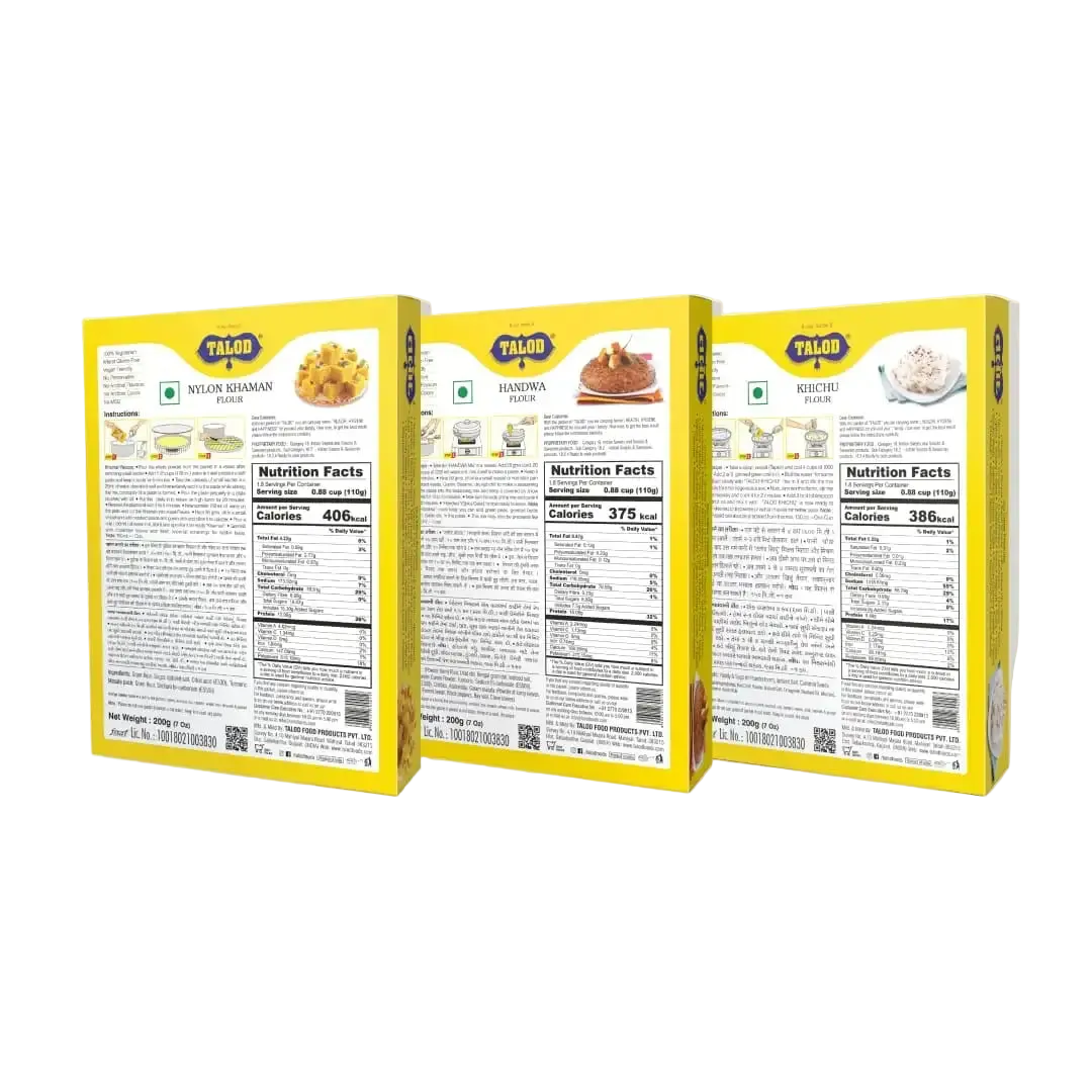 Gujju Combo Instant Mix | Khaman, Handwa, Khichu | 200 g * 3 pack