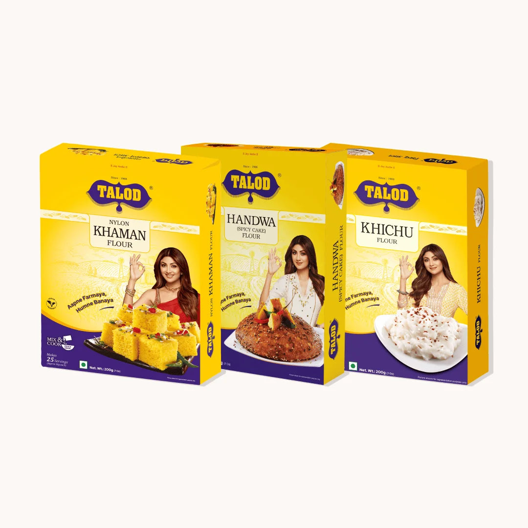 Gujju Combo Instant Mix | Khaman, Handwa, Khichu | 200 g * 3 pack