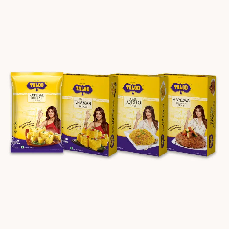 Surti Combo | Nylon Khaman , Vatidal Khaman , Handvo, Surti Locho | 200 g * 4 pack