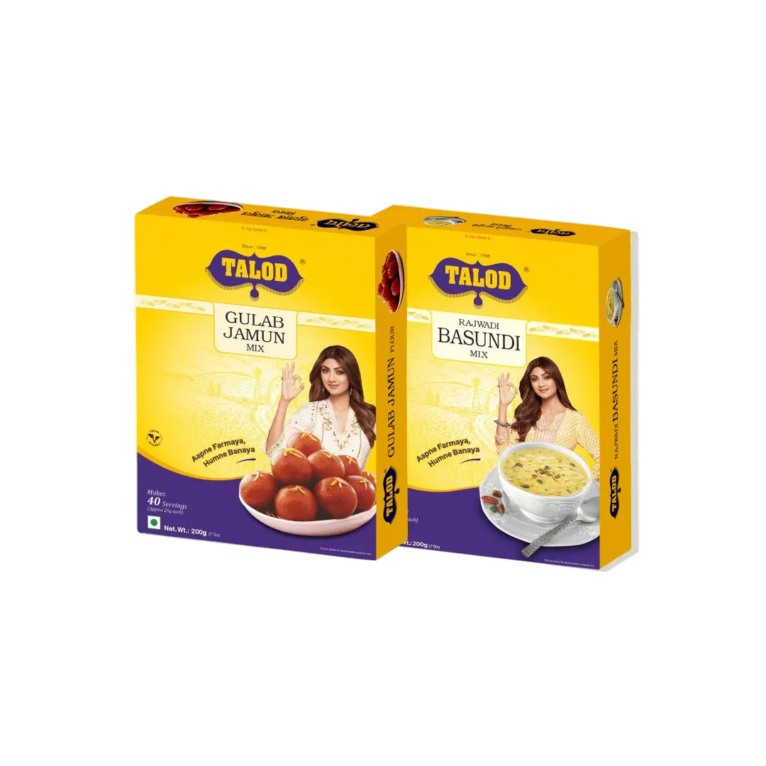Instant Mix Sweet Combo | Gulab Jamun, Rajwadi Basundi | 200 g * 2 pack