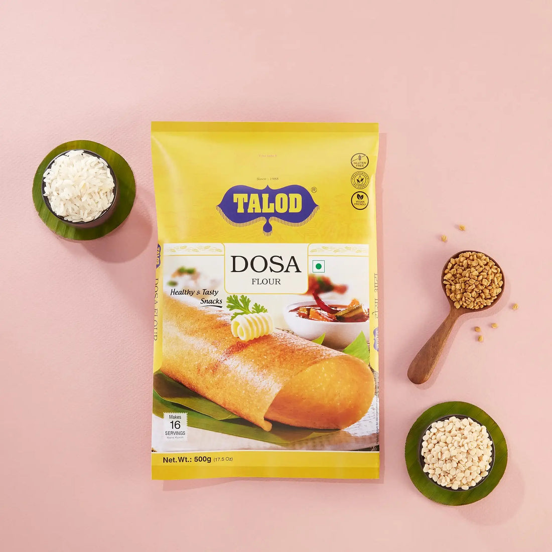 Dosa Flour - Healthy &amp; Tasty, Makes 16 Servings, 500g