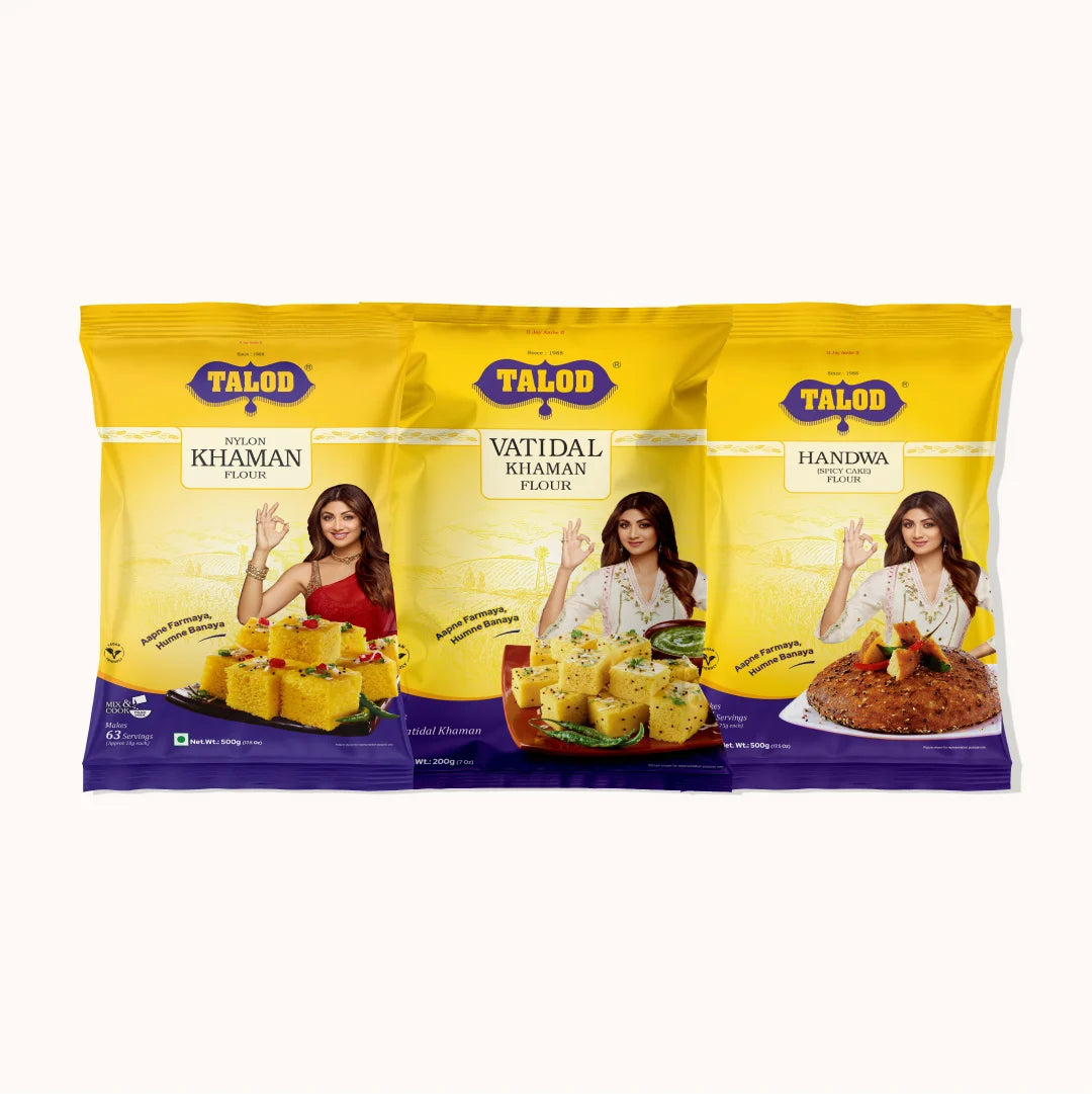 Gujju Tasty Combo | Khaman, Vatidal Khaman, Handwa | 500 g * 3 Pack