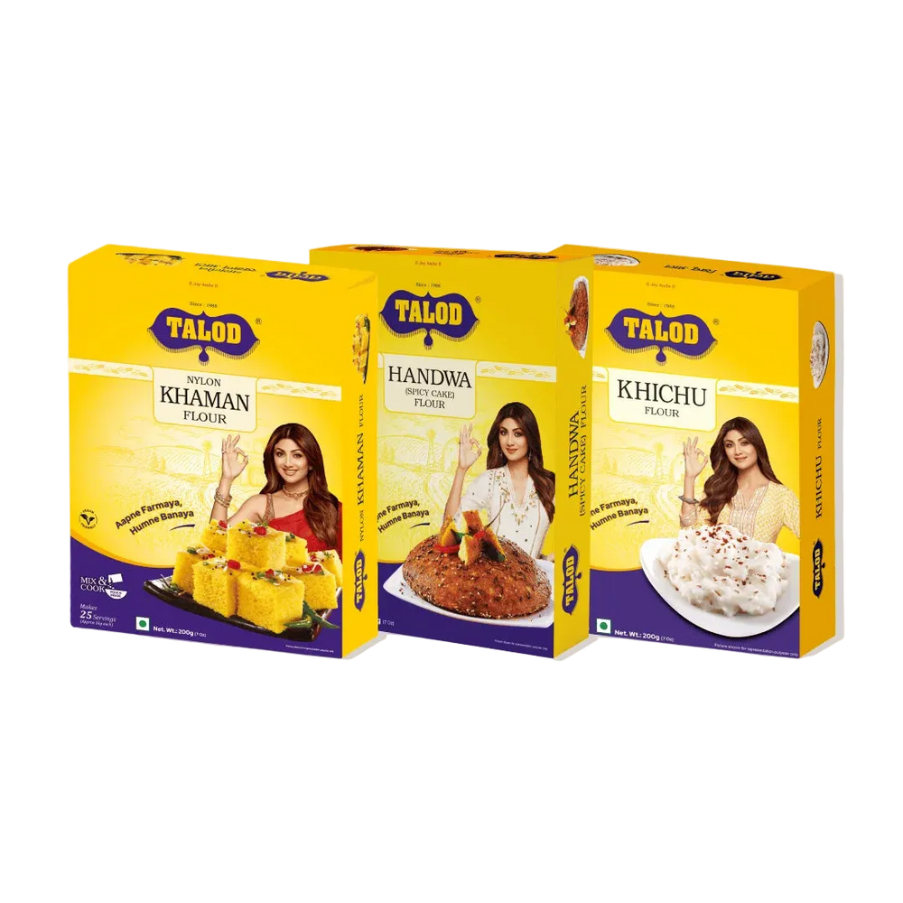 Gujju Combo Instant Mix  | Khaman, Handwa, Khichu | 200 g * 3 pack