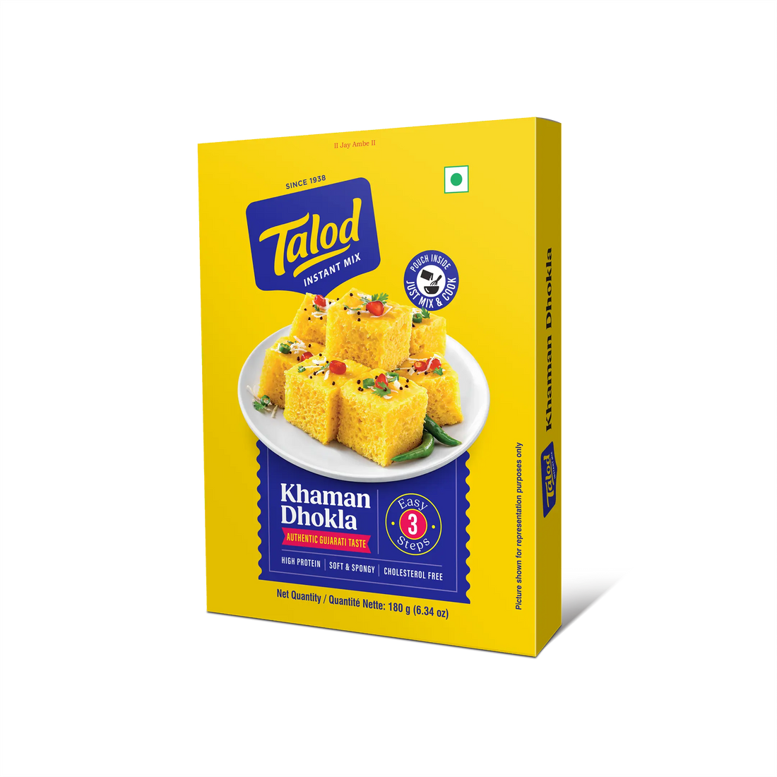 Khaman Dhokla Instant Mix Flour - Healthy &amp; Tasty, Makes 25 Servings, 180g