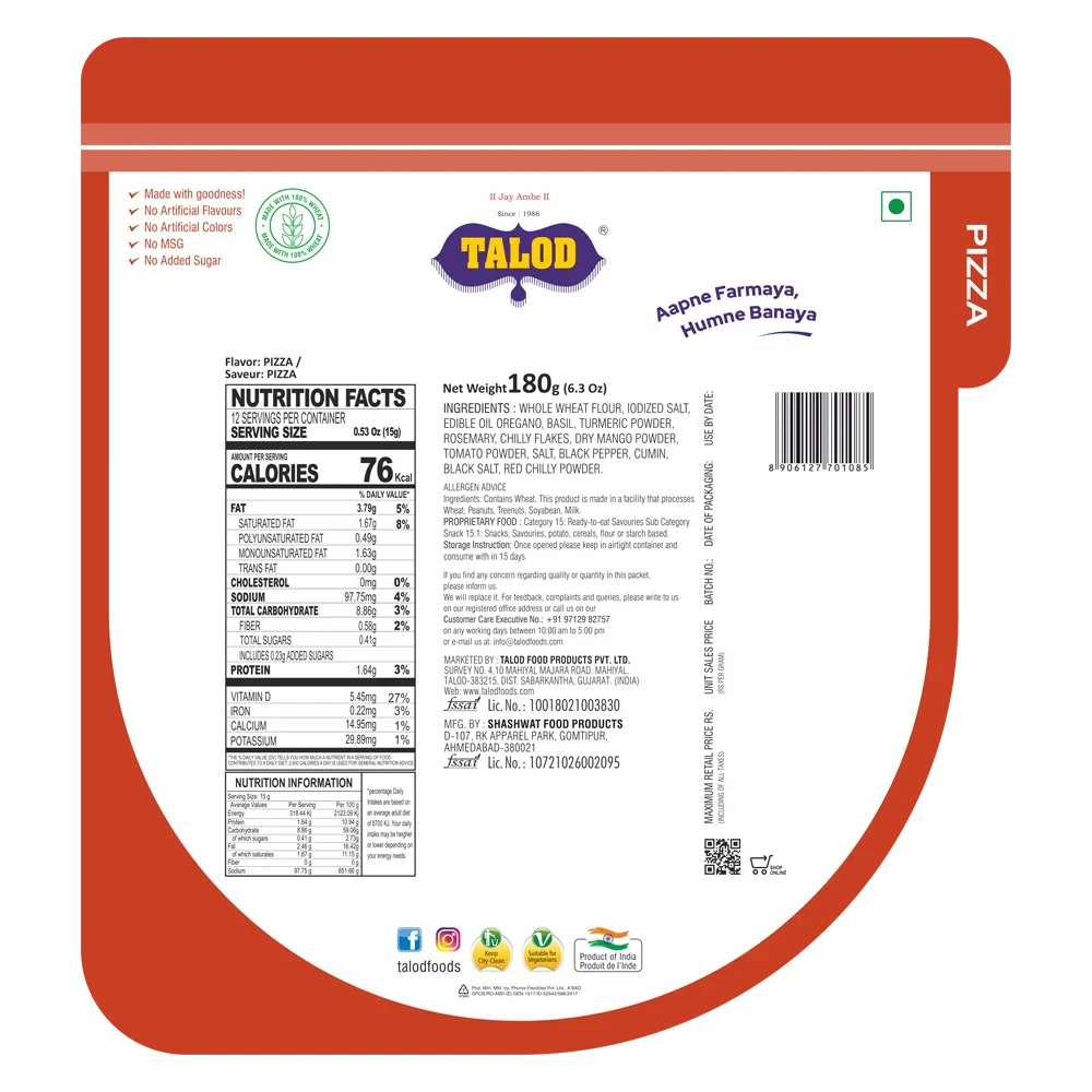 Pizza Khakhra – Healthy &amp; Tasty, 180g