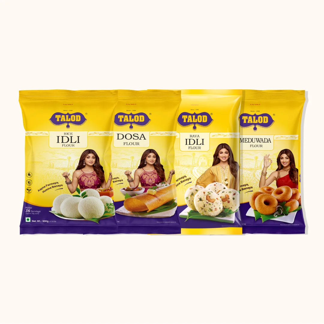 South Indian Food Combo | Rice Idli, Dosa, Rava Idli, Medu vada | 500 g * 4 Pack